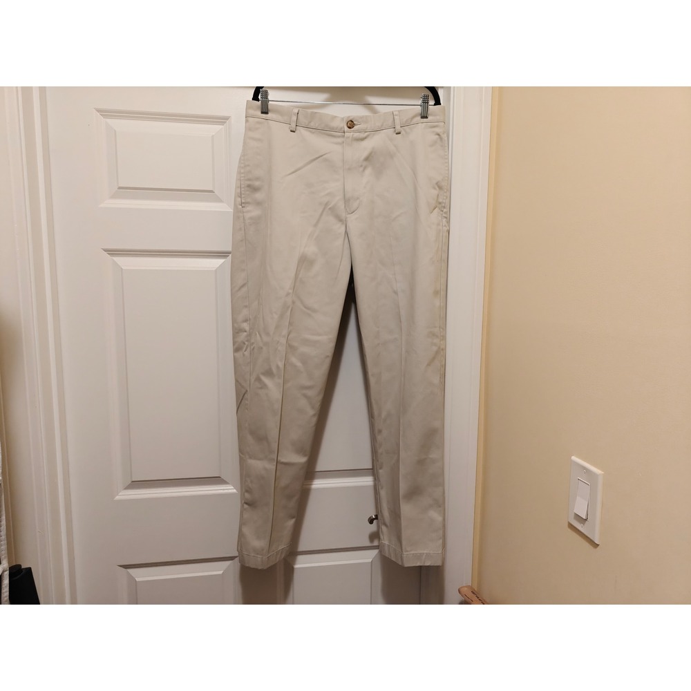 LL Bean Classic Fit Chino Pants Mens 35x30 Khaki Tan Cotton Twill 212330